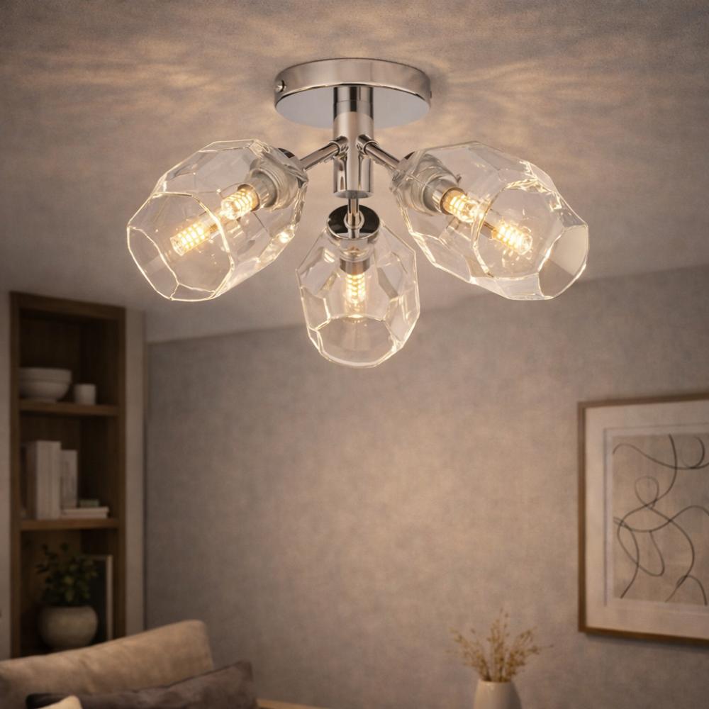 Pagazzi Leonie 5-Light Polished Chrome Semi-Flush Ceiling Light