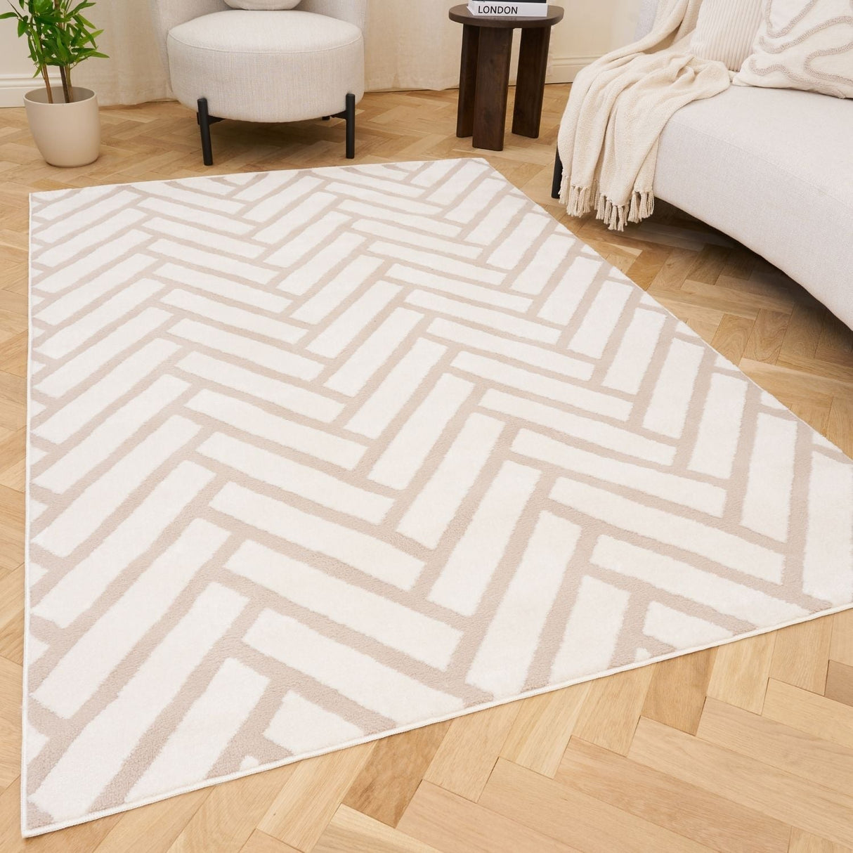 The Rugs Loft Chevron Beige Rug