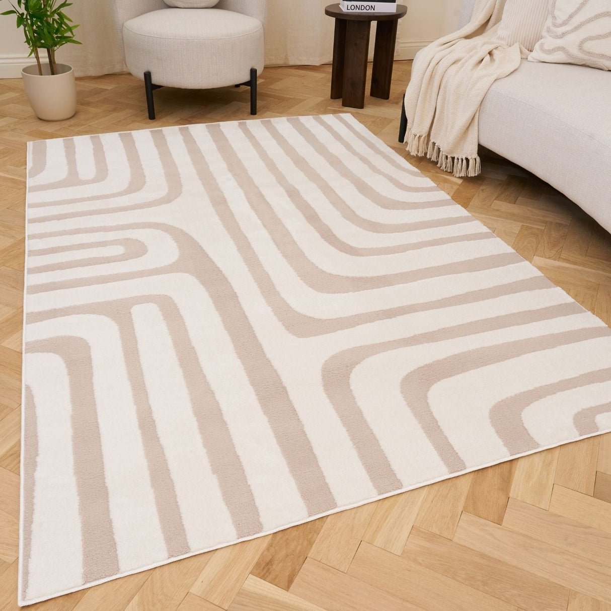 The Rugs Loft Geometric Beige Rug