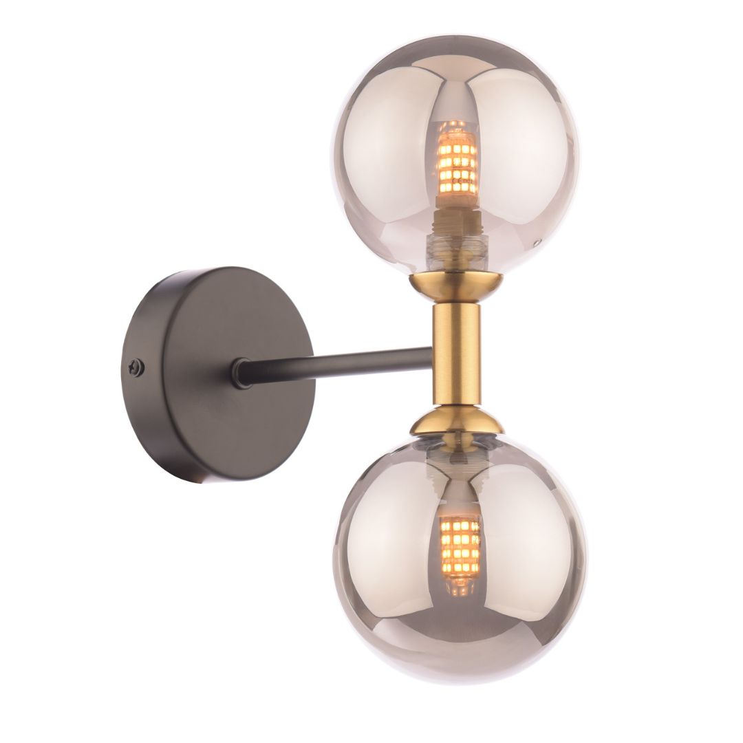 Pagazzi Loxley 2 Light Black & Gold Wall Light