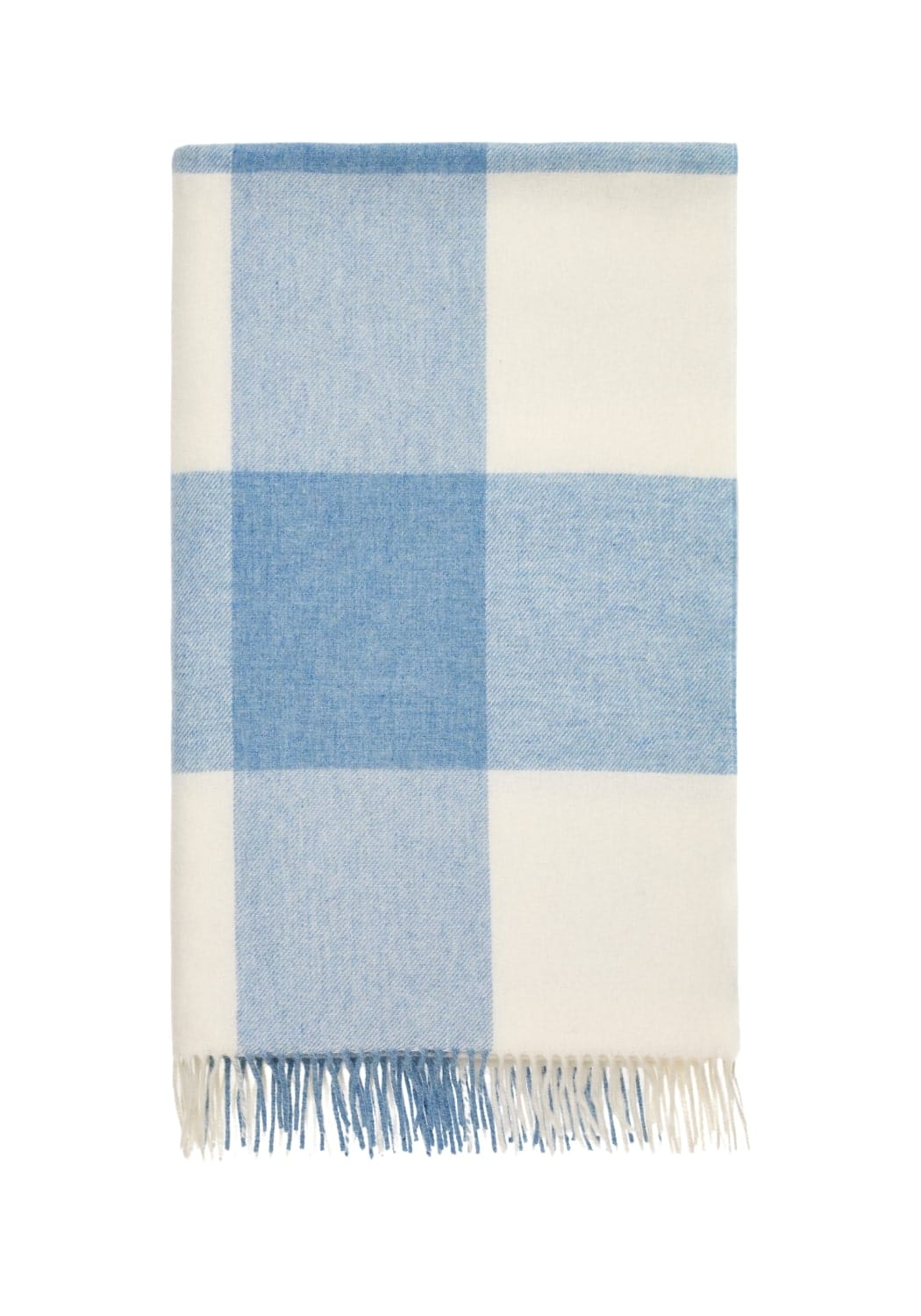 Casa by Josephine Jenno Lucy's Sky Blue Checker Merino Throw Blanket
