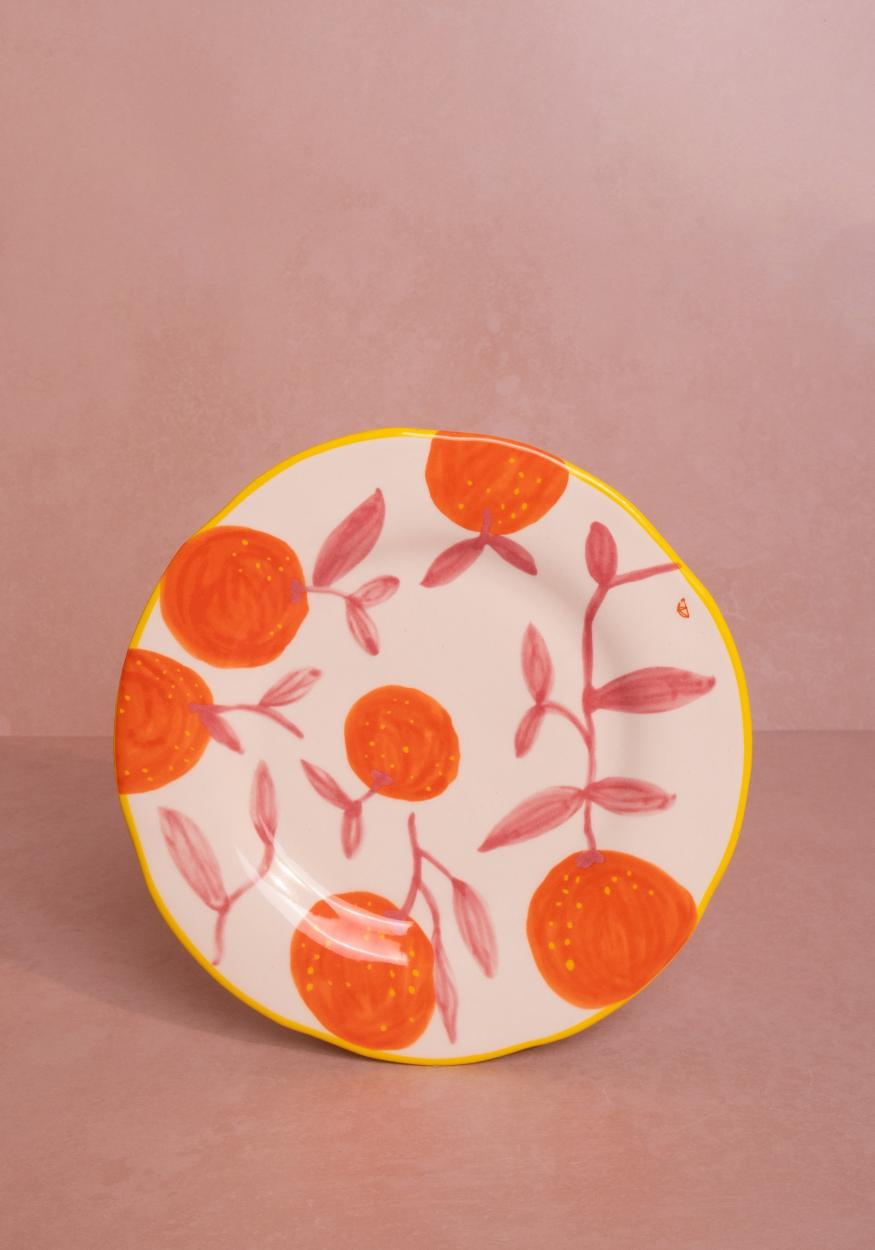 Casa by Josephine Jenno Twig Oranges Lunch Plates - Set of 4