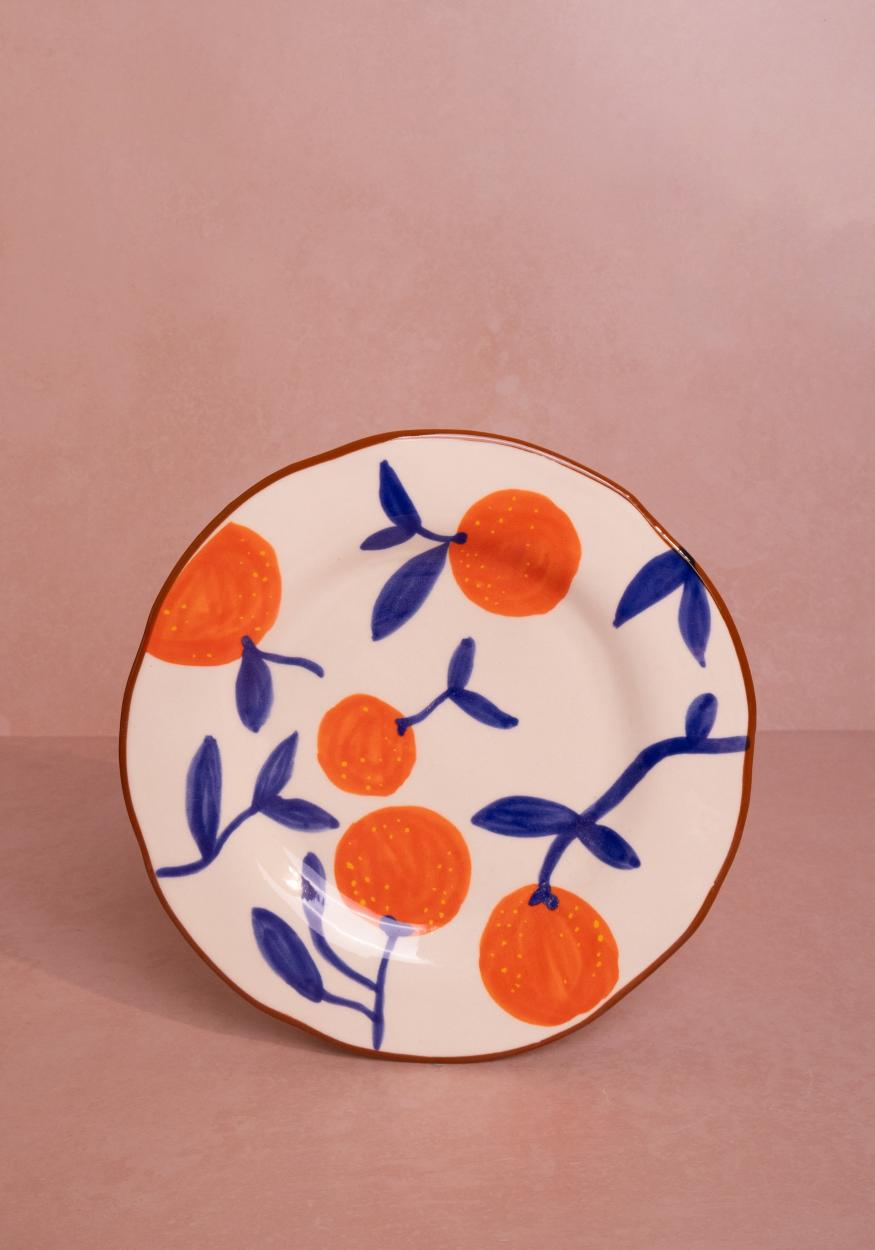 Casa by Josephine Jenno Twig Oranges Lunch Plates - Set of 4