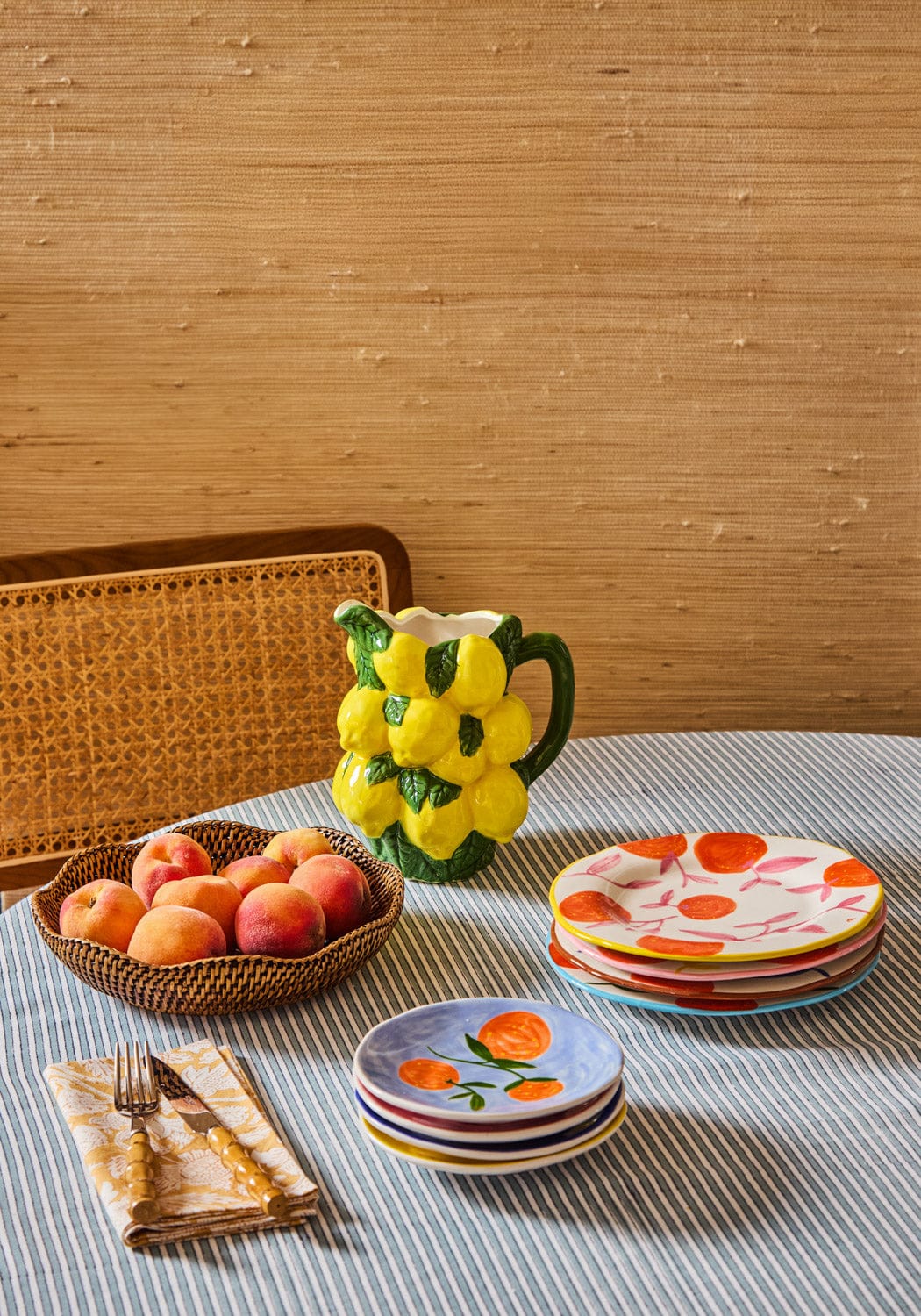 Casa by Josephine Jenno Twig Oranges Lunch Plates - Set of 4