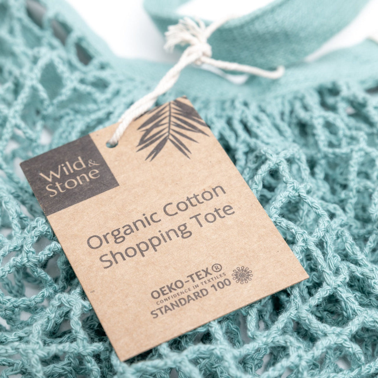 Wild & Stone Organic Cotton Blue Crochet Tote Bag