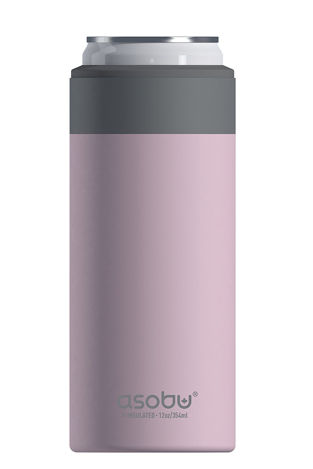 Asobu Skinny Can Kuzie Stainless Steel Insulated Sleeve, 350ml, Pink