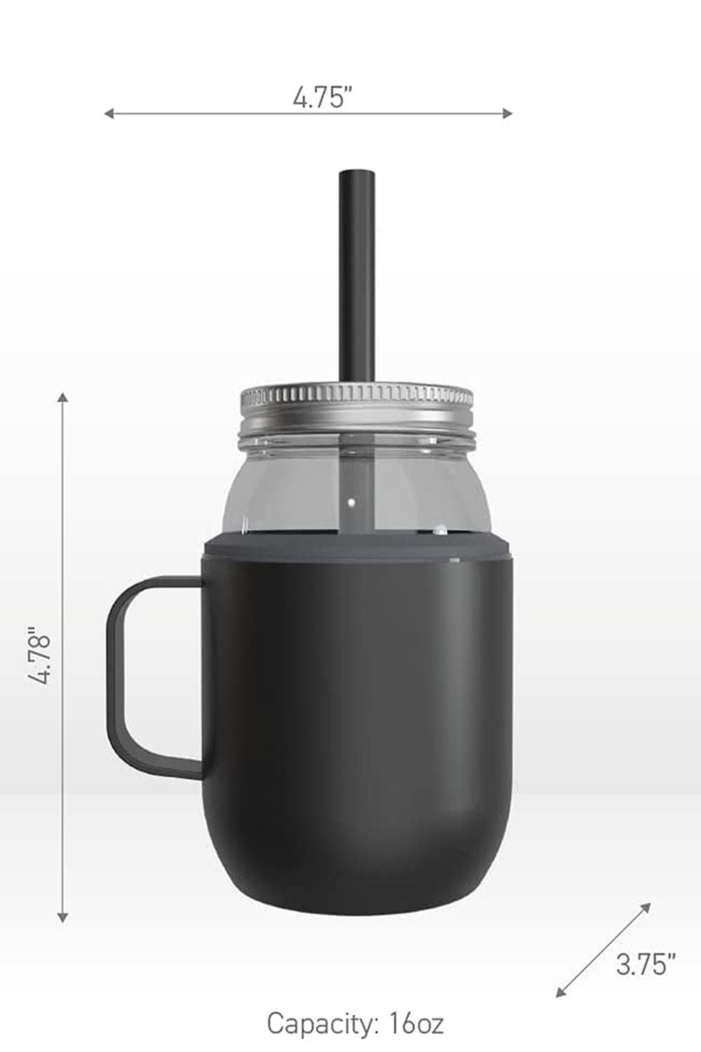 Asobu Moonshine Mason Jar 475ml with Stainless Steel Insulated Sleeve, Pink