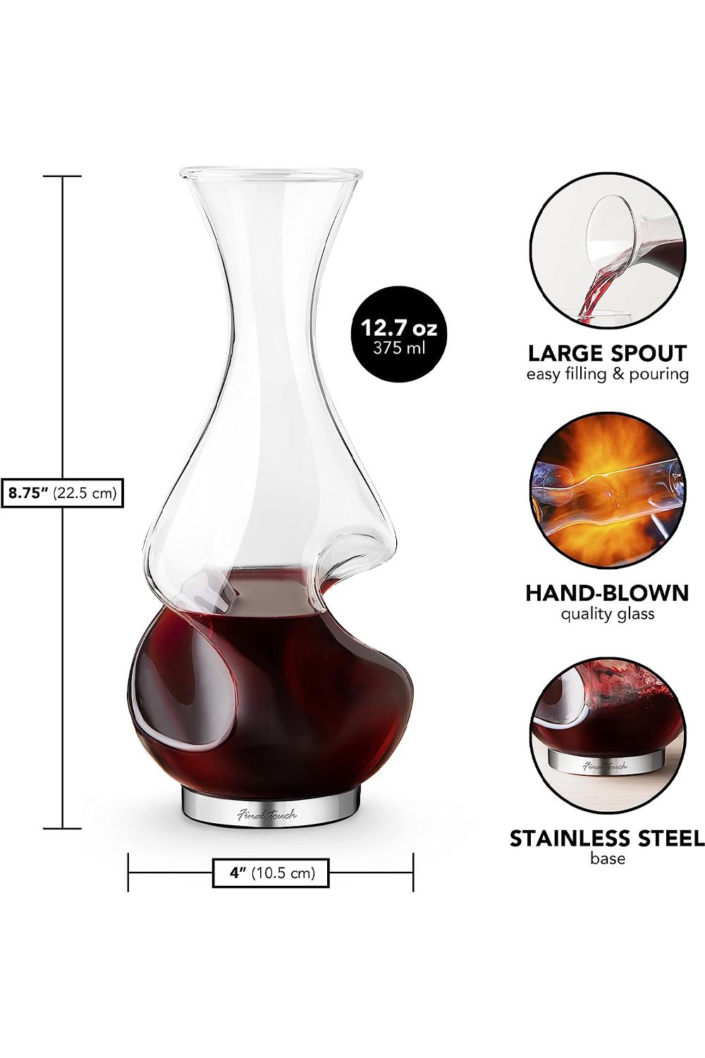 Final Touch Conundrum Wine Decanter, 375ml