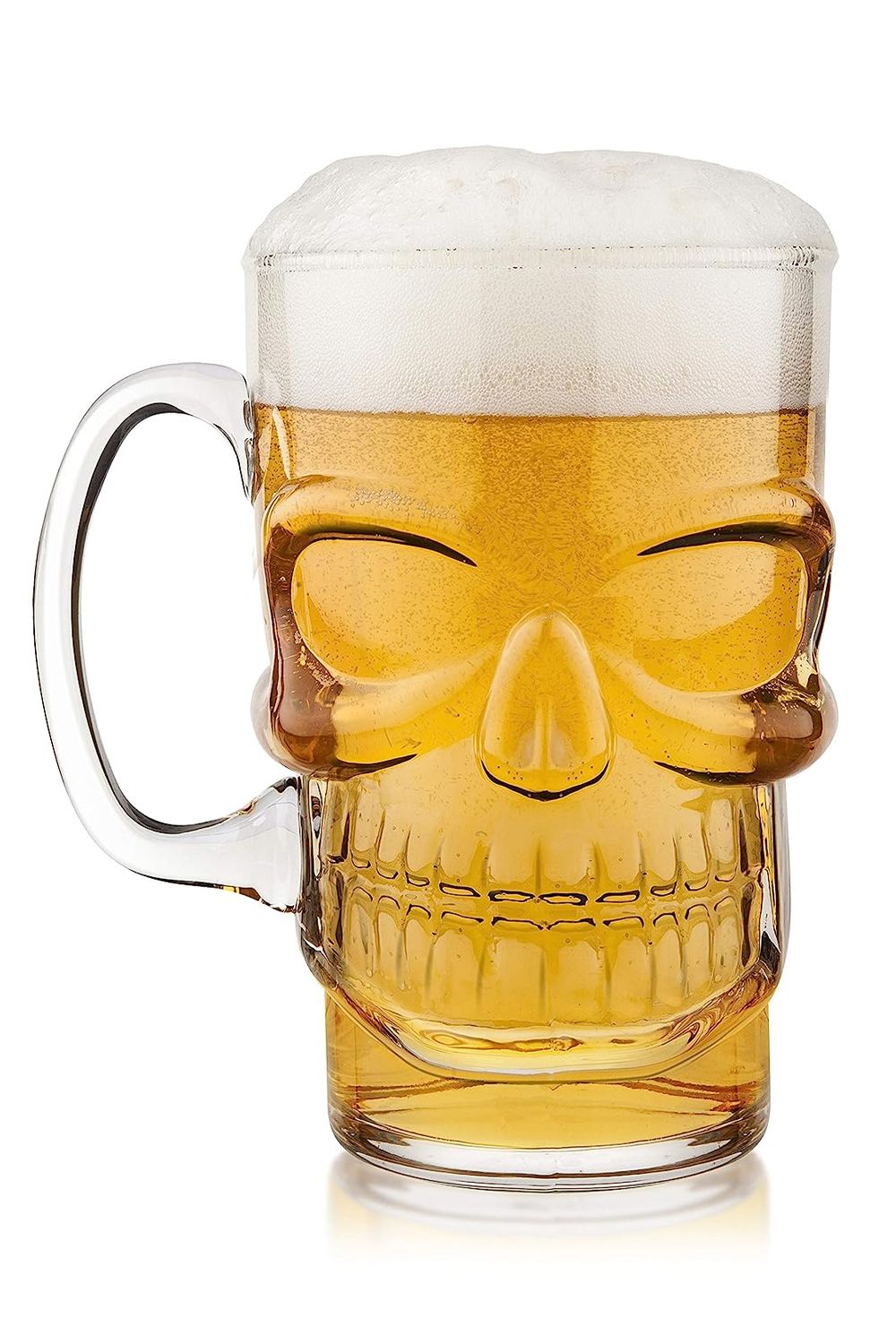 Final Touch Skull Beer Glass, 700ml, Clear