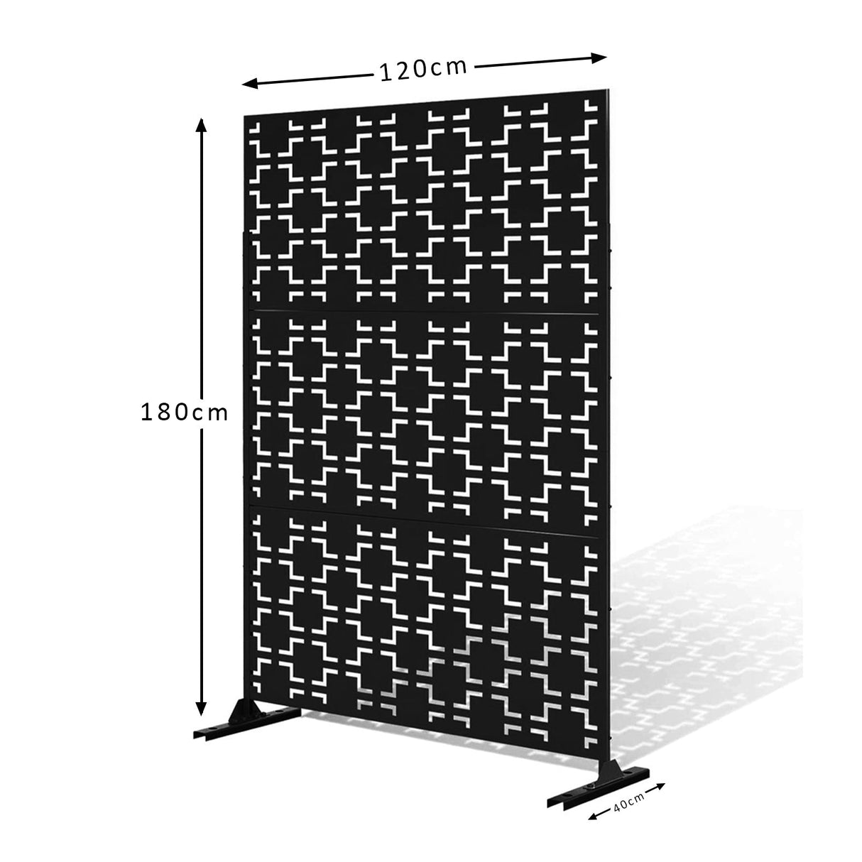 Nicoman Metal Indoor/Outdoor Privacy Screen with Stand - 120cm x 180cm