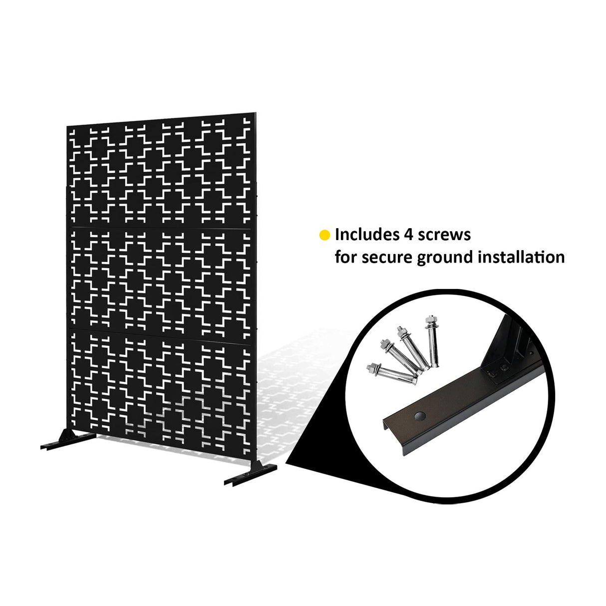 Nicoman Metal Indoor/Outdoor Privacy Screen with Stand - 120cm x 180cm