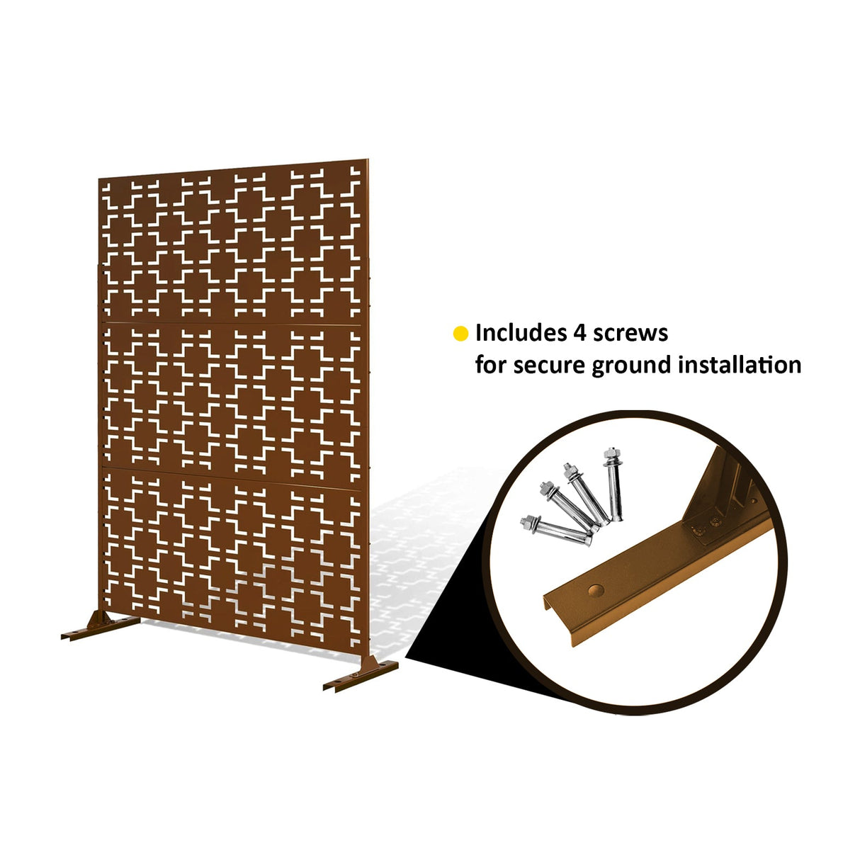 Nicoman Metal Indoor/Outdoor Privacy Screen with Stand - 120cm x 180cm