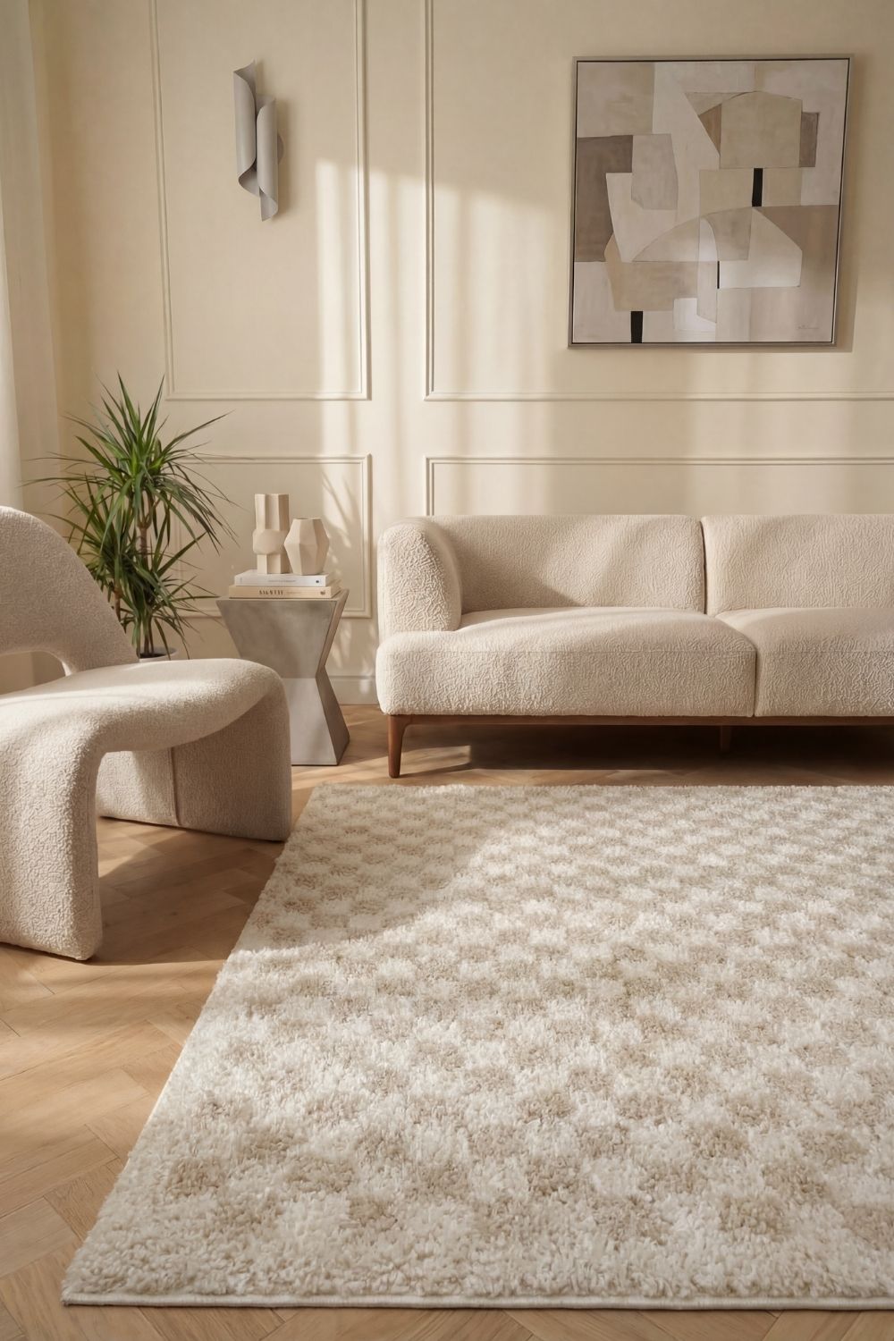 The Rugs Moodi Shaggy Light Beige Nomari Rug