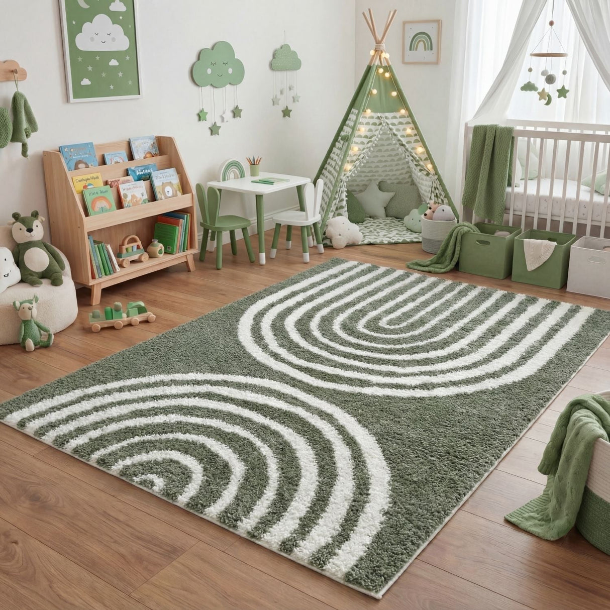 The Rugs Moodi Shaggy Green Reverie Rug