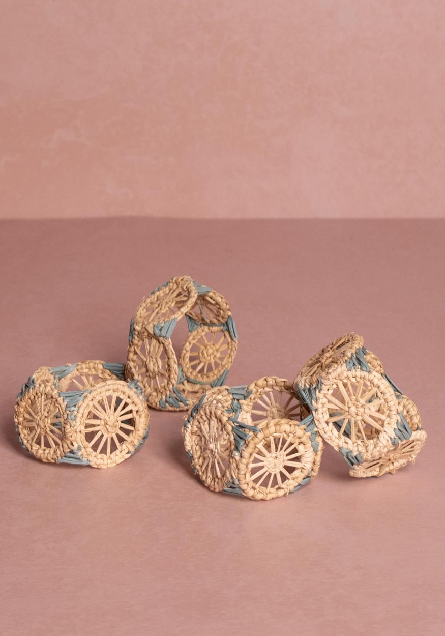 Casa by Josephine Jenno Atlantico Iraca Woven Napkin Ring - Blue