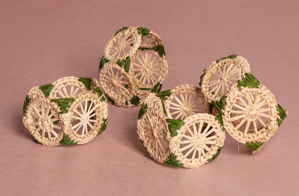 Casa by Josephine Jenno Atlantico Iraca Woven Napkin Ring - Green