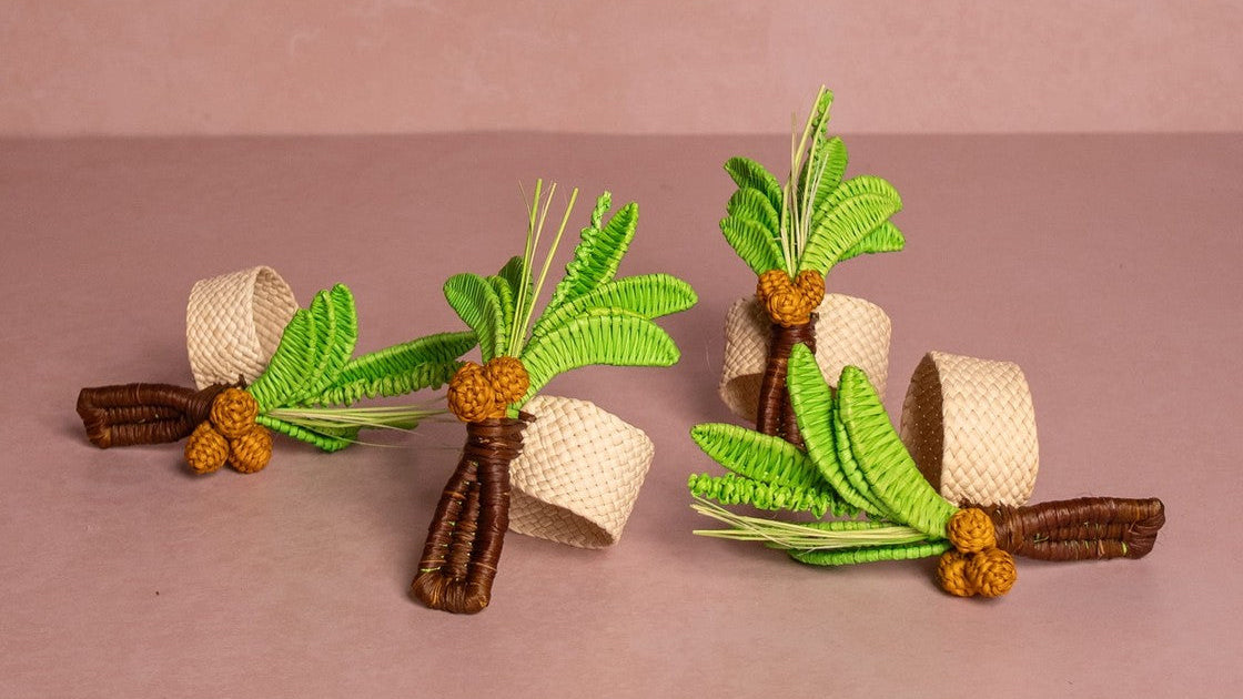 Casa by Josephine Jenno Atlantico Palm Tree Napkin Ring, Green