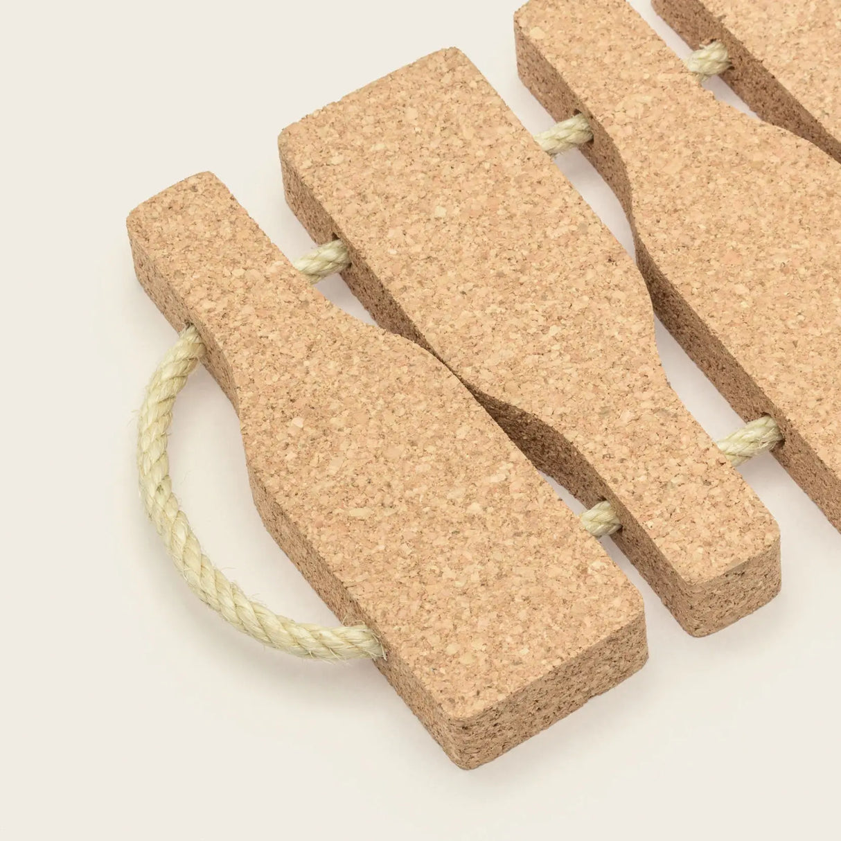 Portuguese Treasures Natural Cork Bottle Trivet with Rope Handles