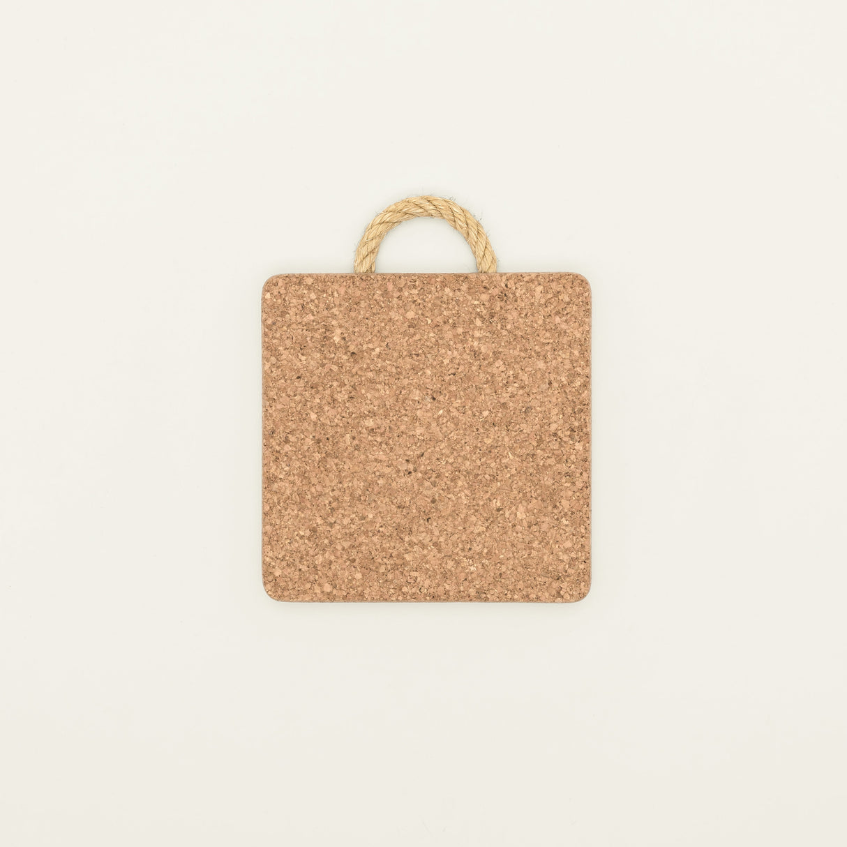 Portuguese Treasures Square Natural Cork Trivet with Rope Handle