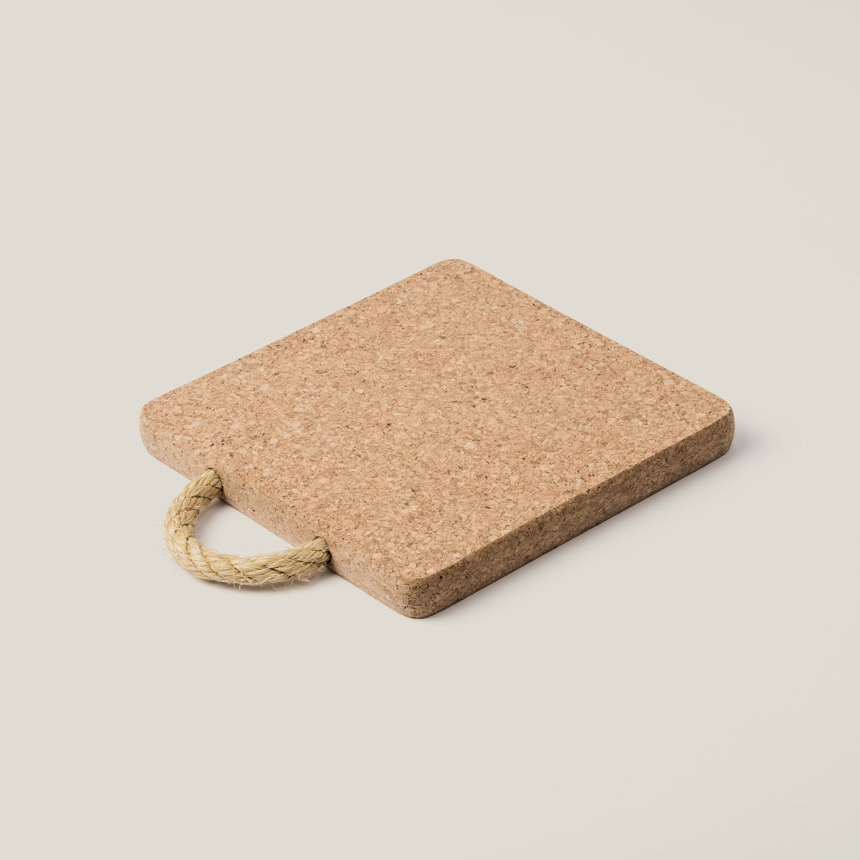 Portuguese Treasures Square Natural Cork Trivet with Rope Handle