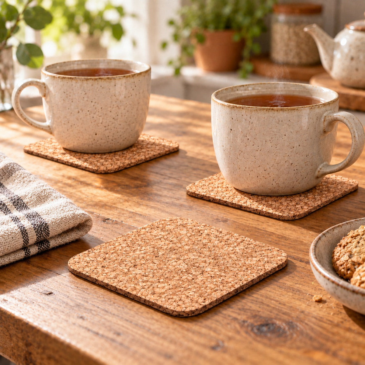 Portuguese Treasures Natural Square Cork Coasters