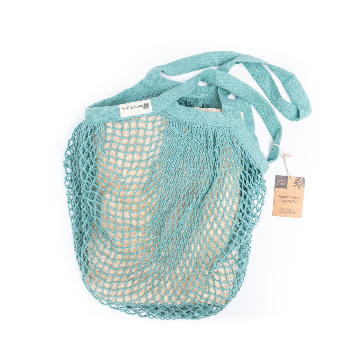 Wild & Stone Organic Cotton Blue Crochet Tote Bag