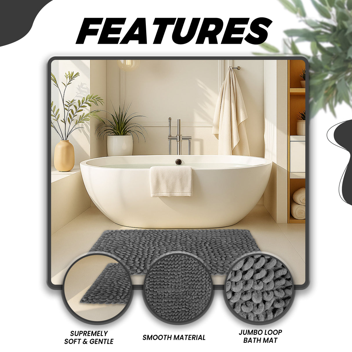 Jumbo Loop Bath Mat by OLIVIA ROCCO