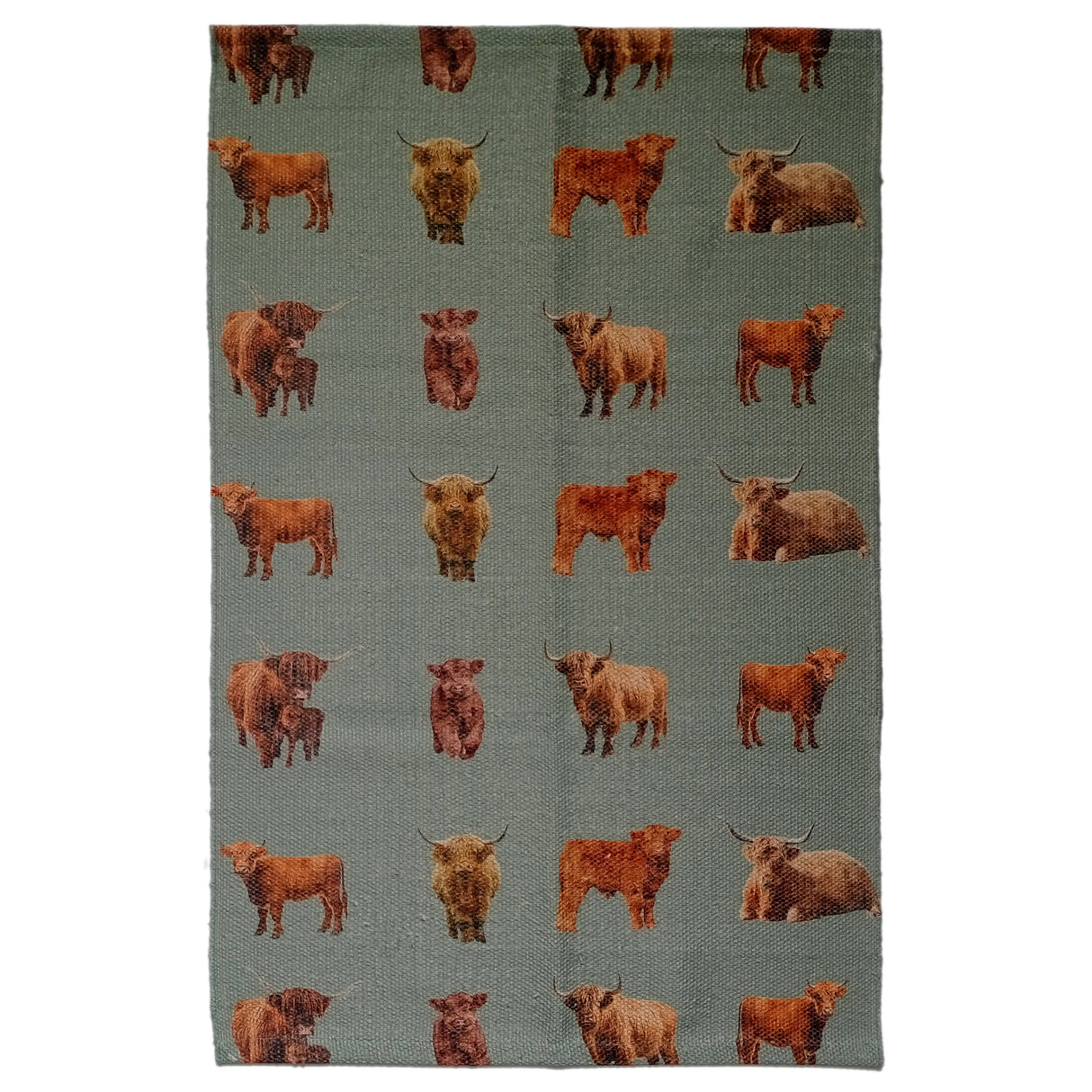 OLIVIA ROCCO Animal Printed Highland Cow Non-Slip Floor Rug - 60 x 90cm