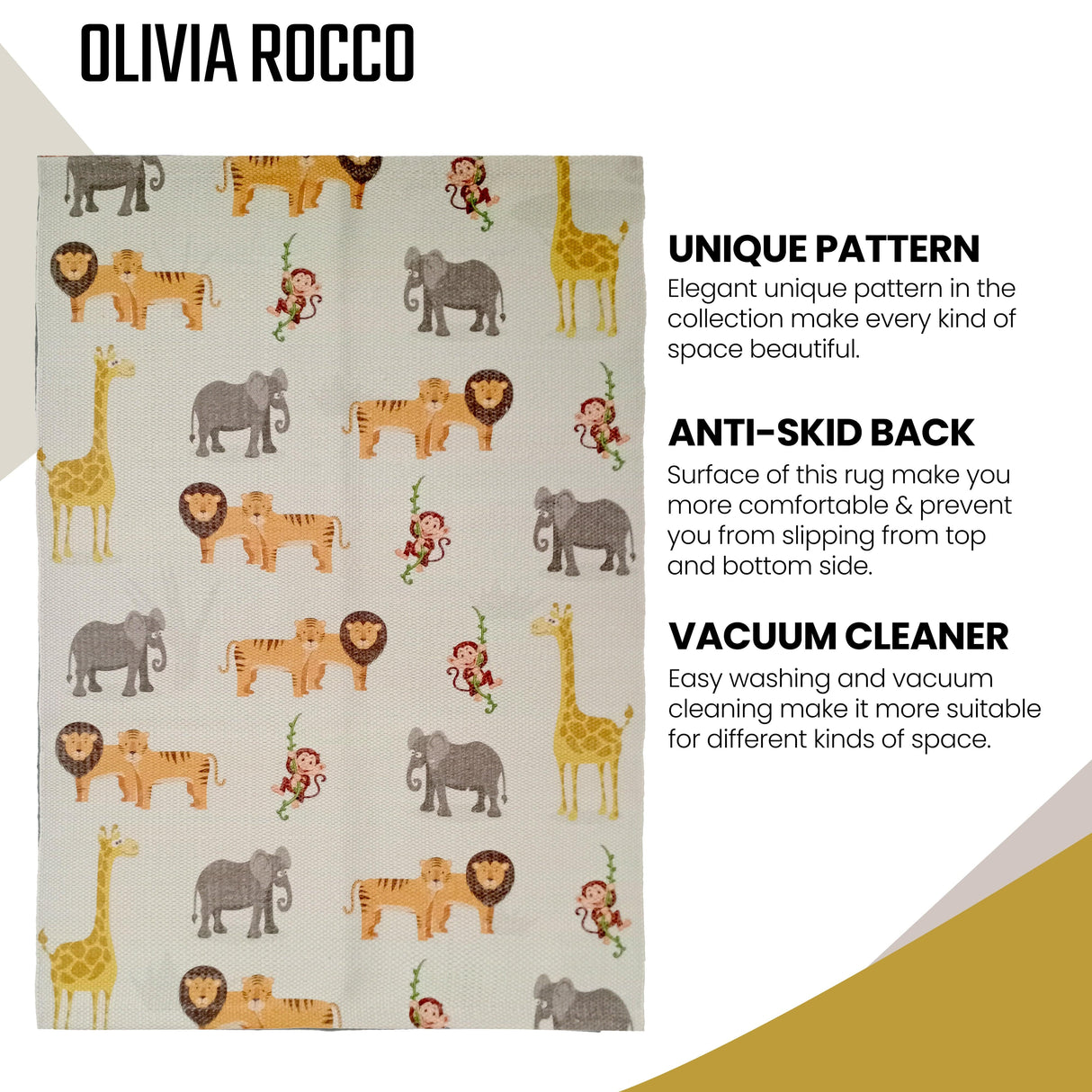 Animal Printed Floor Rug by OLIVIA ROCCO - 60 x 90cm