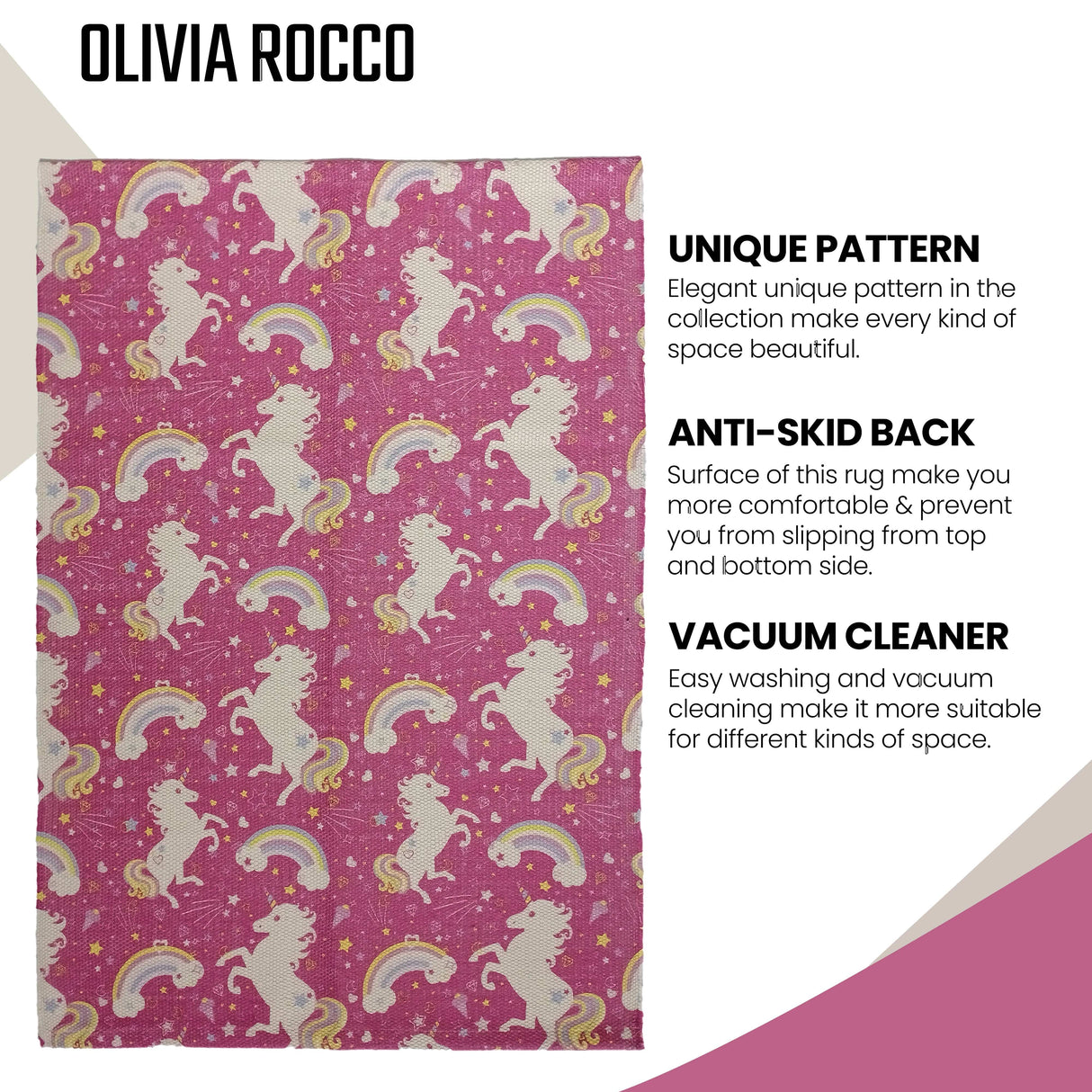 Animal Printed Rug Unicorn by OLIVIA ROCCO - 60 x 90cm