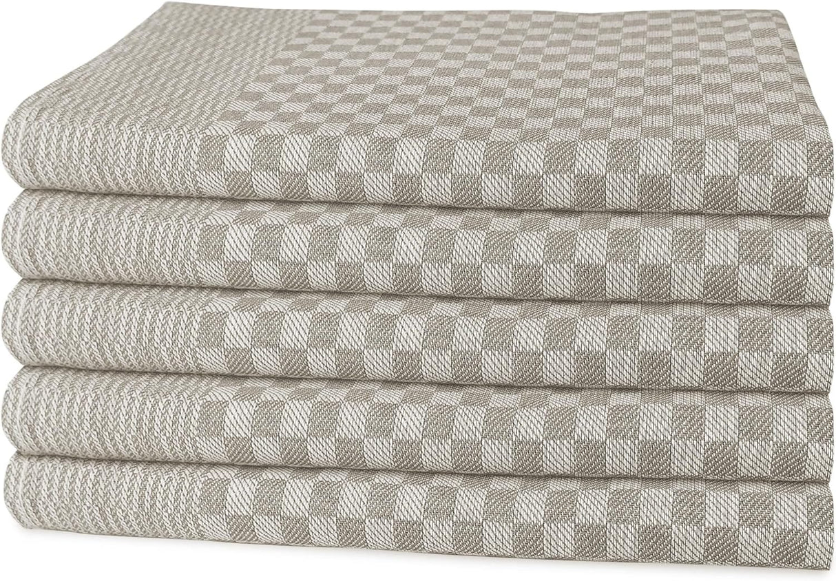Pack of 5 Large Super Absorbent 100 Percent Cotton Tea Towels by OLIVIA ROCCO