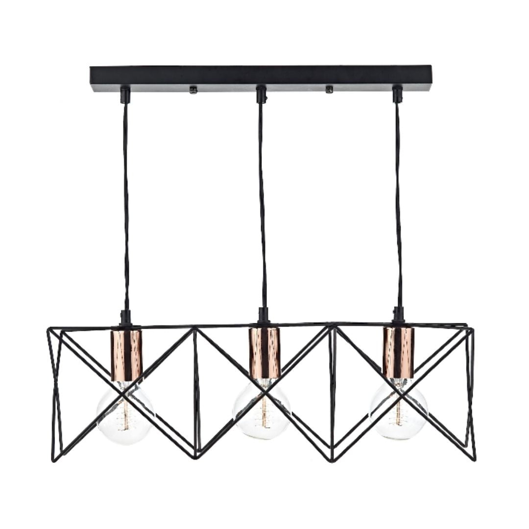 Pagazzi Olson 3 Light Black Ceiling Light