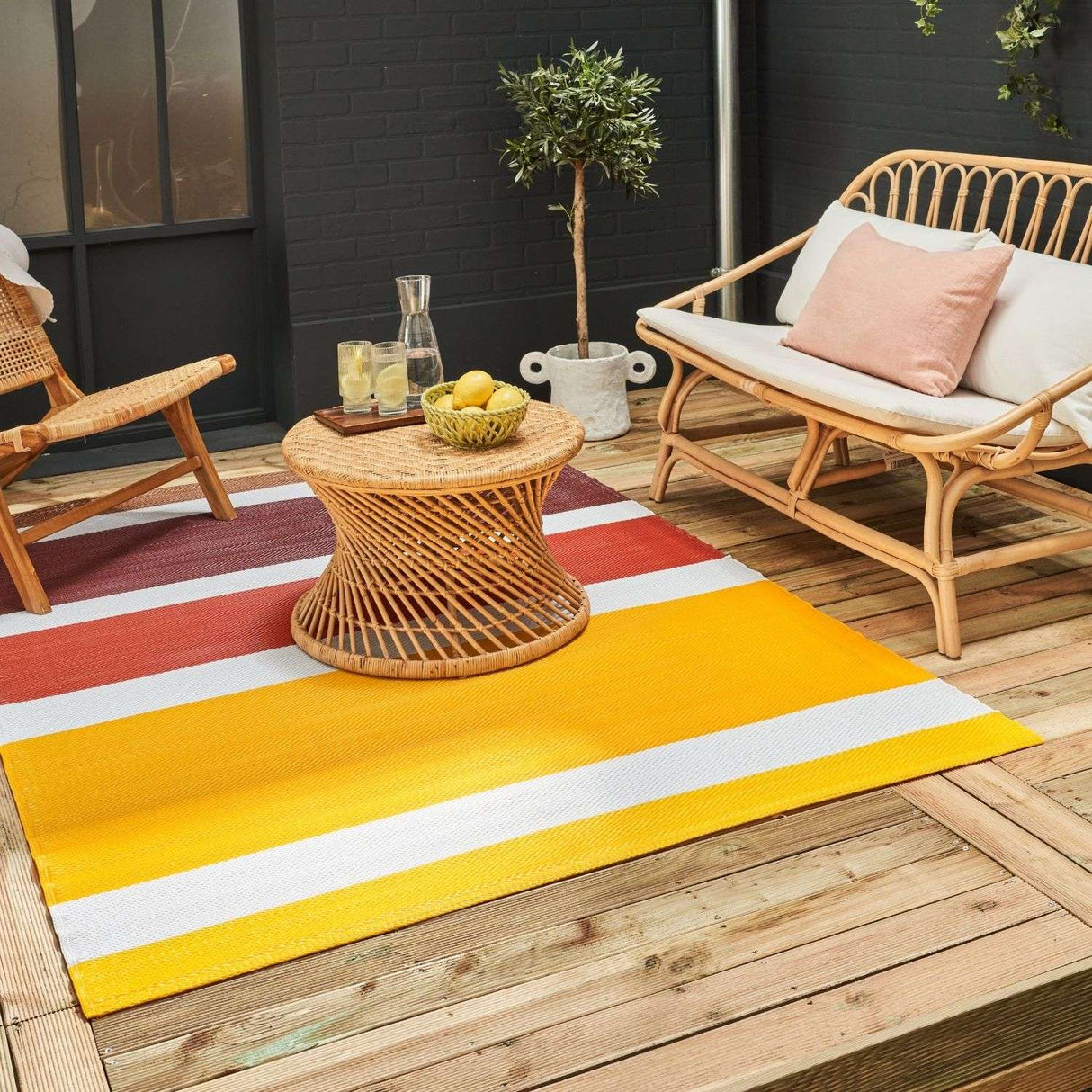Rainbow Outdoor Rug Yellow | 1030