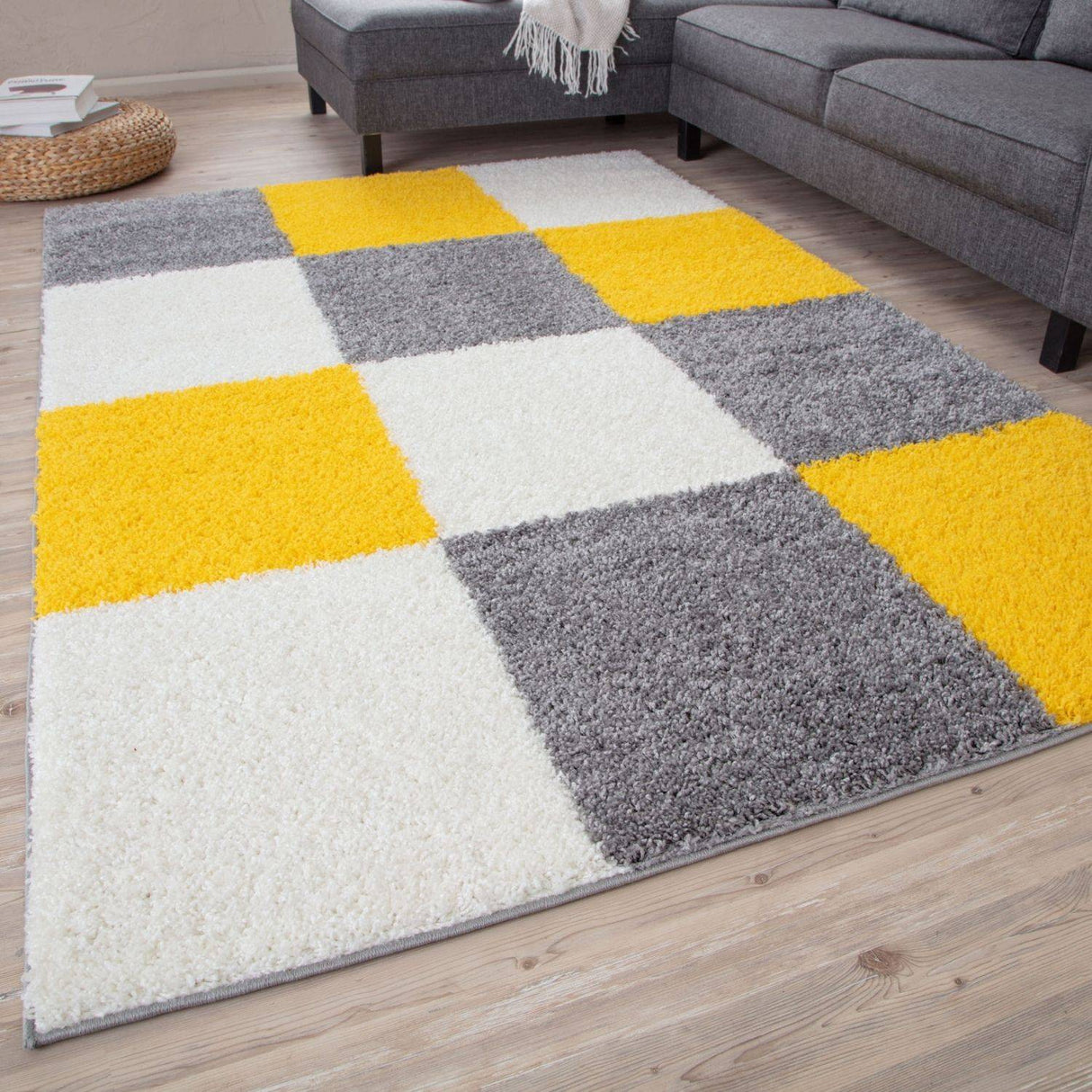 Myshaggy Geometric Yellow Rug by The Rugs