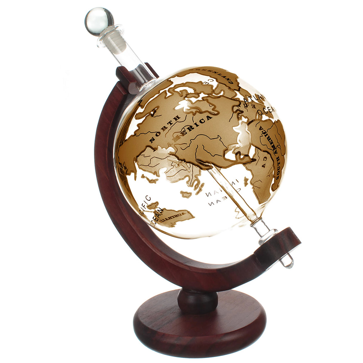 Jeray Bar Originale Gold Ship Globe Decanter, 750ml