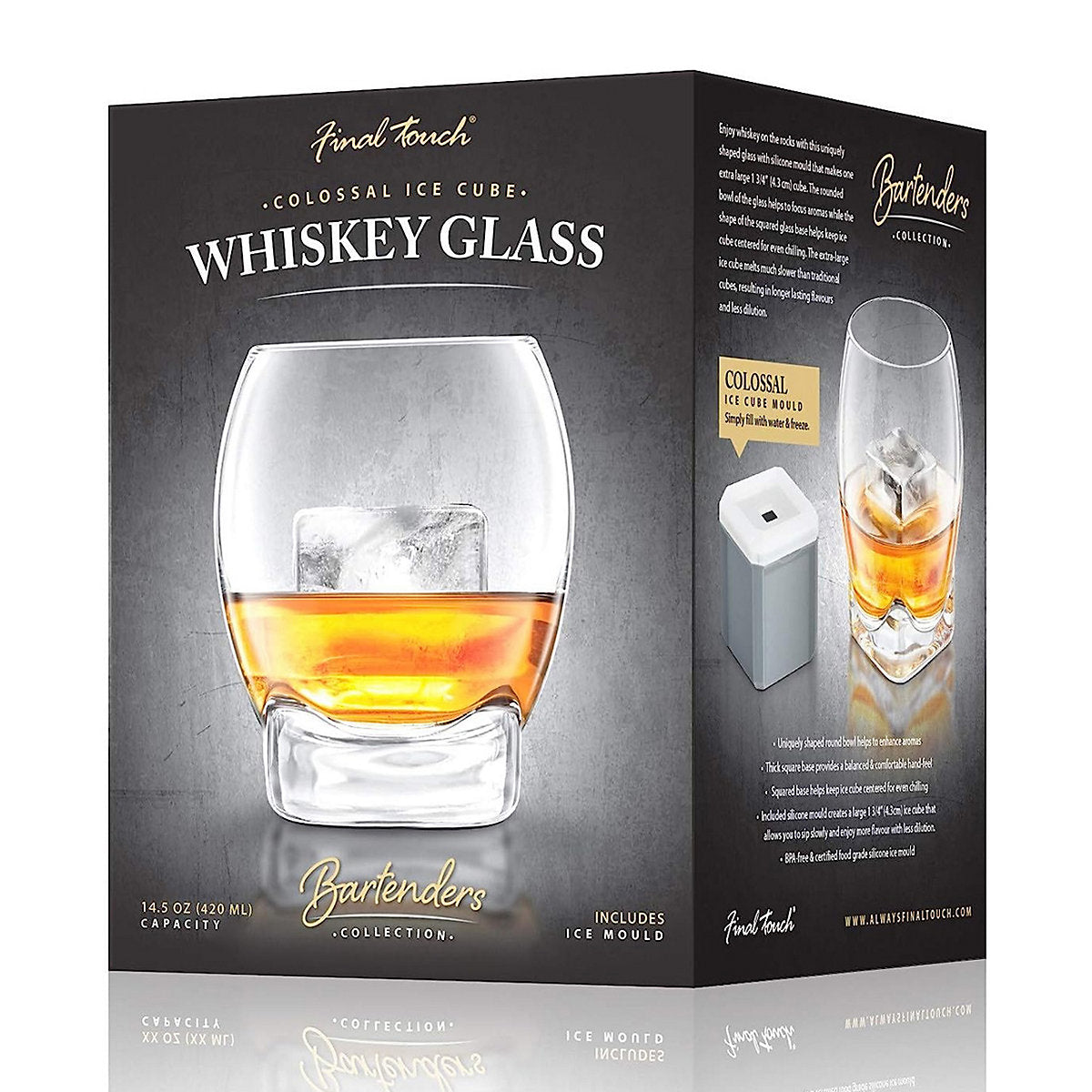 Final Touch Colossal Whisky Glass set, 420ml