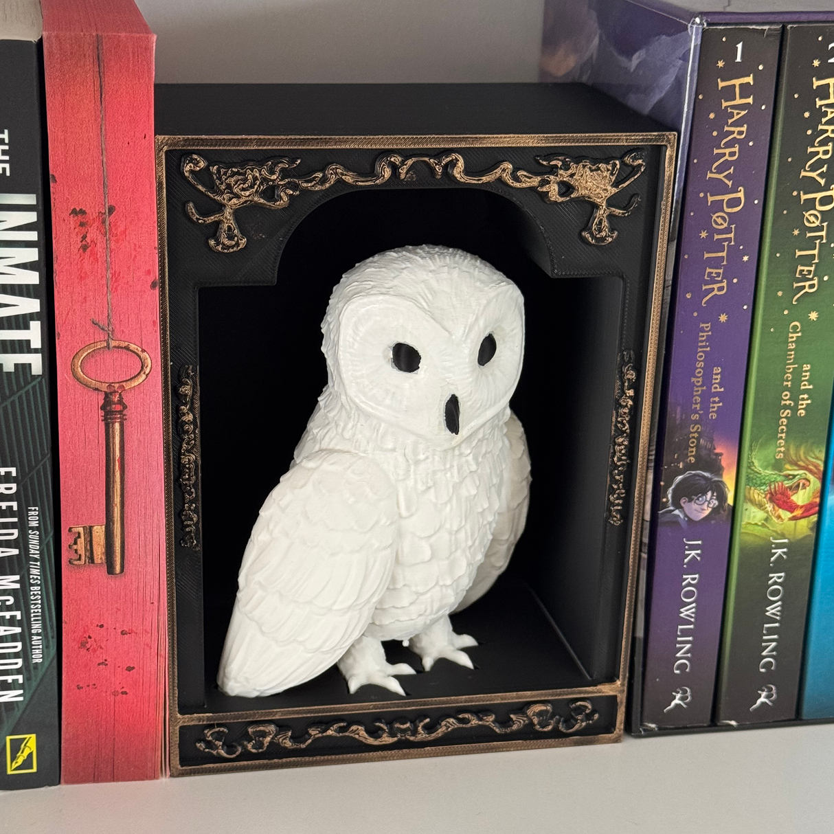 Filamora Studios Snowy Owl Book Nook Bookend