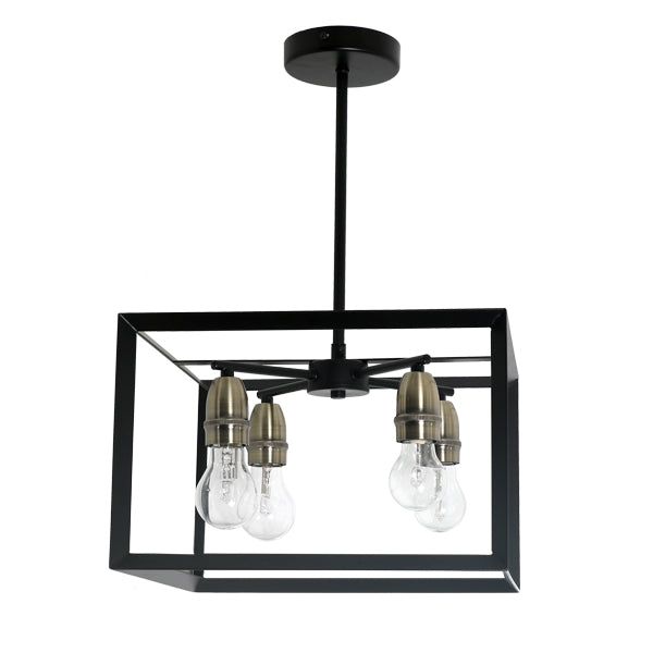 Pagazzi Sully 4-Light Matt Black Semi-Flush Ceiling Light