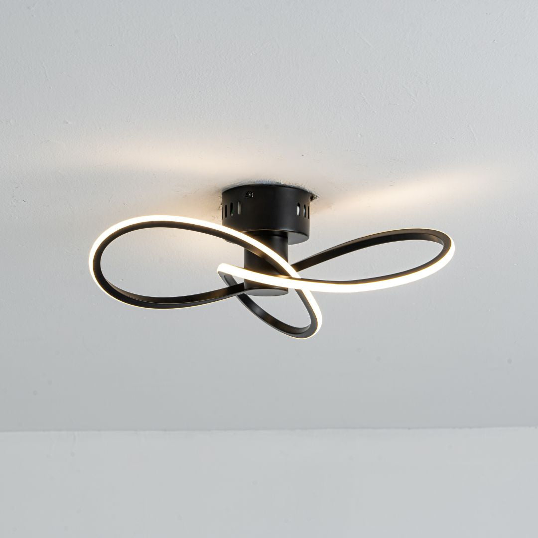 Pagazzi Reggie 3 Light Black LED Semi Flush Ceiling Light