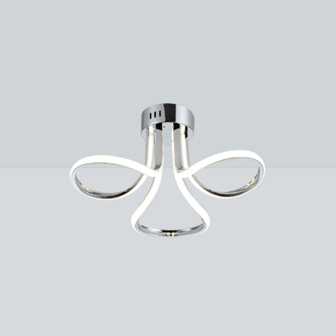 Pagazzi Yara 3 Light Chrome LED Semi Flush Ceiling Light