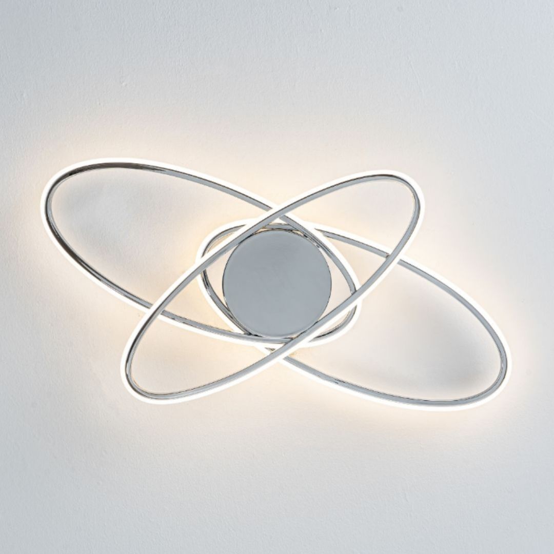 Pagazzi Astra 3 Light Chrome LED Semi Flush Ceiling Light