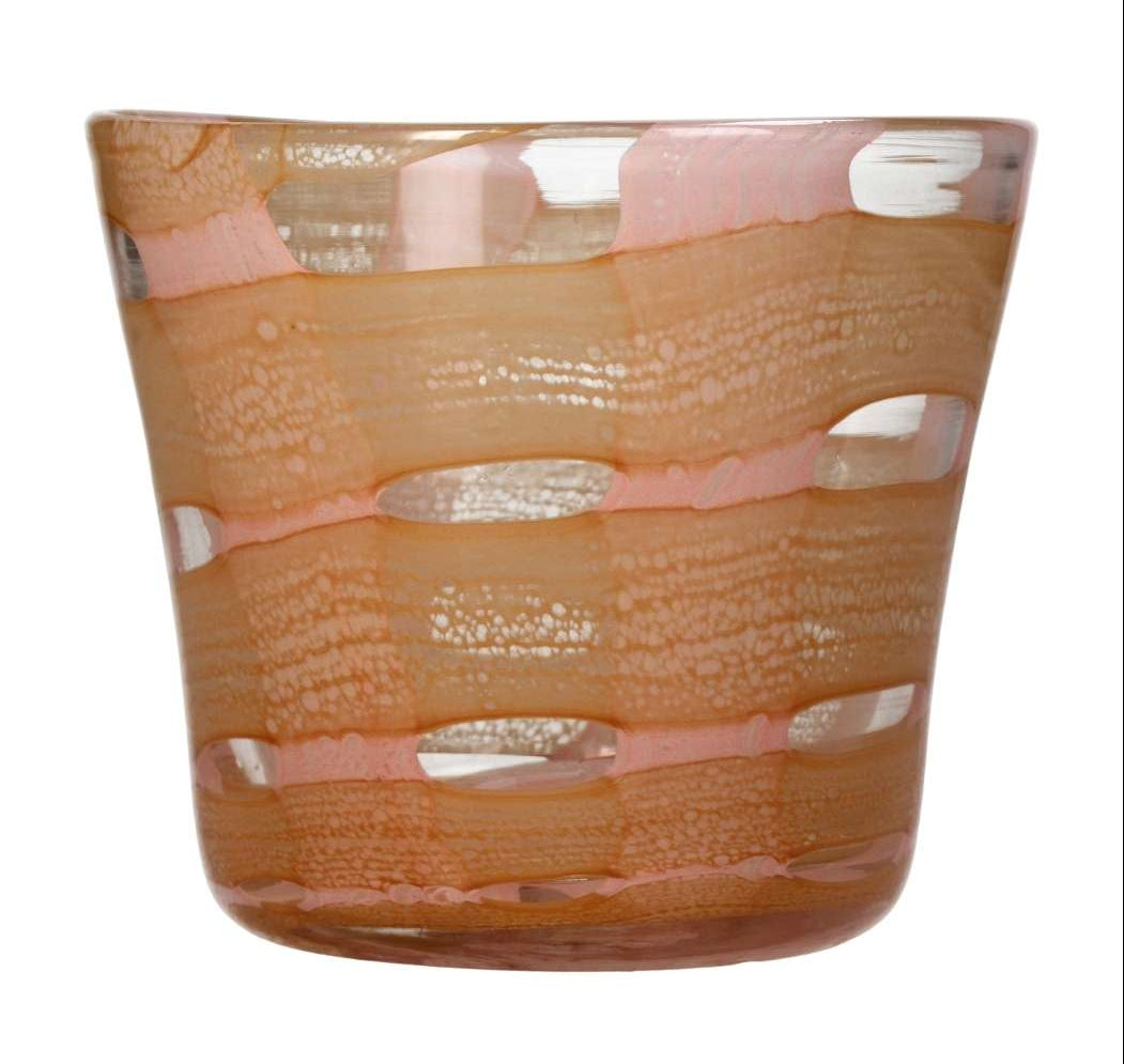 Casa by Josephine Jenno Peach Glass Candle Holder Vase - Medium