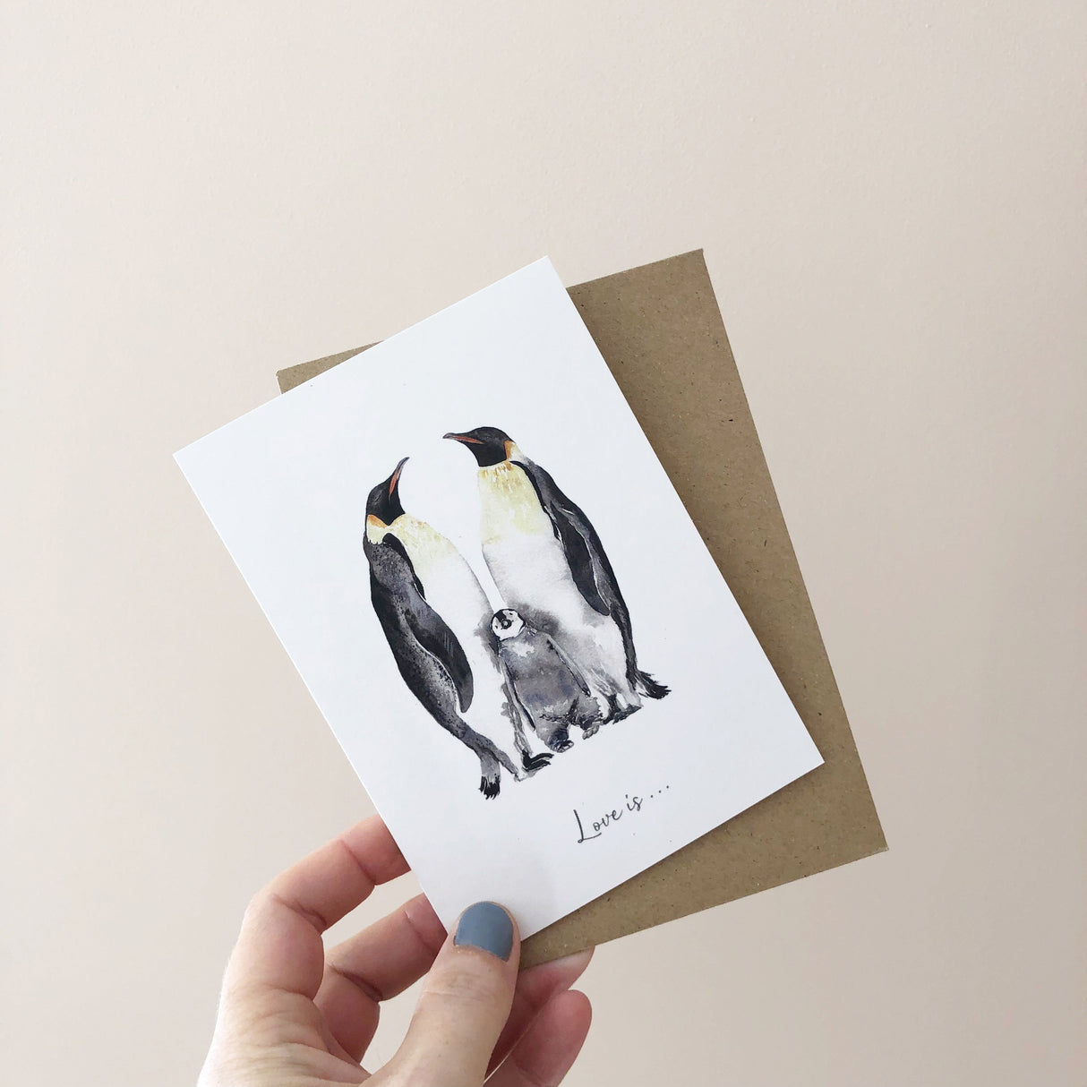 Katie Hipwell Design Penguin Family Greetings Card