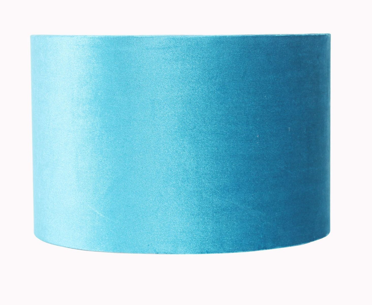 Pagazzi Lux Teal Velvet Drum Shade - 45cm