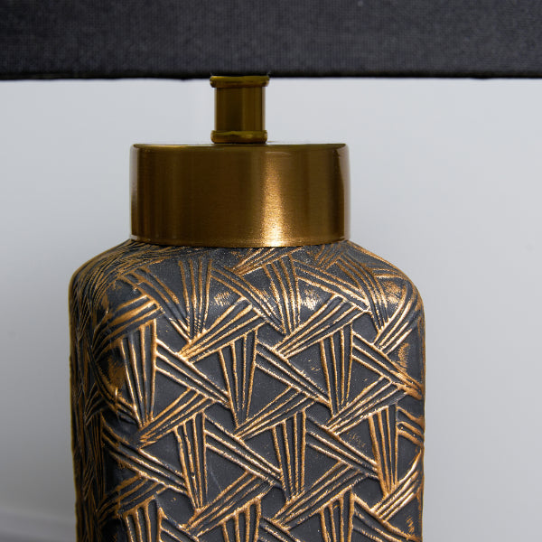 Pagazzi Denisa Black & Gold Ceramic Table Lamp