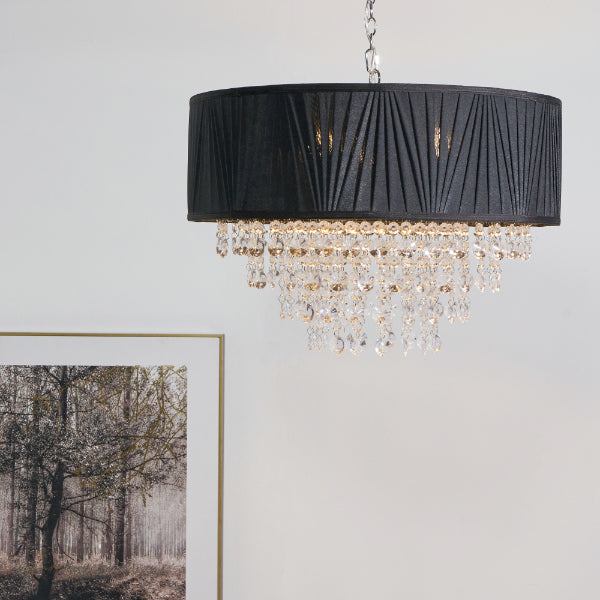 Pagazzi Talula Black Crystal Ceiling Pendant