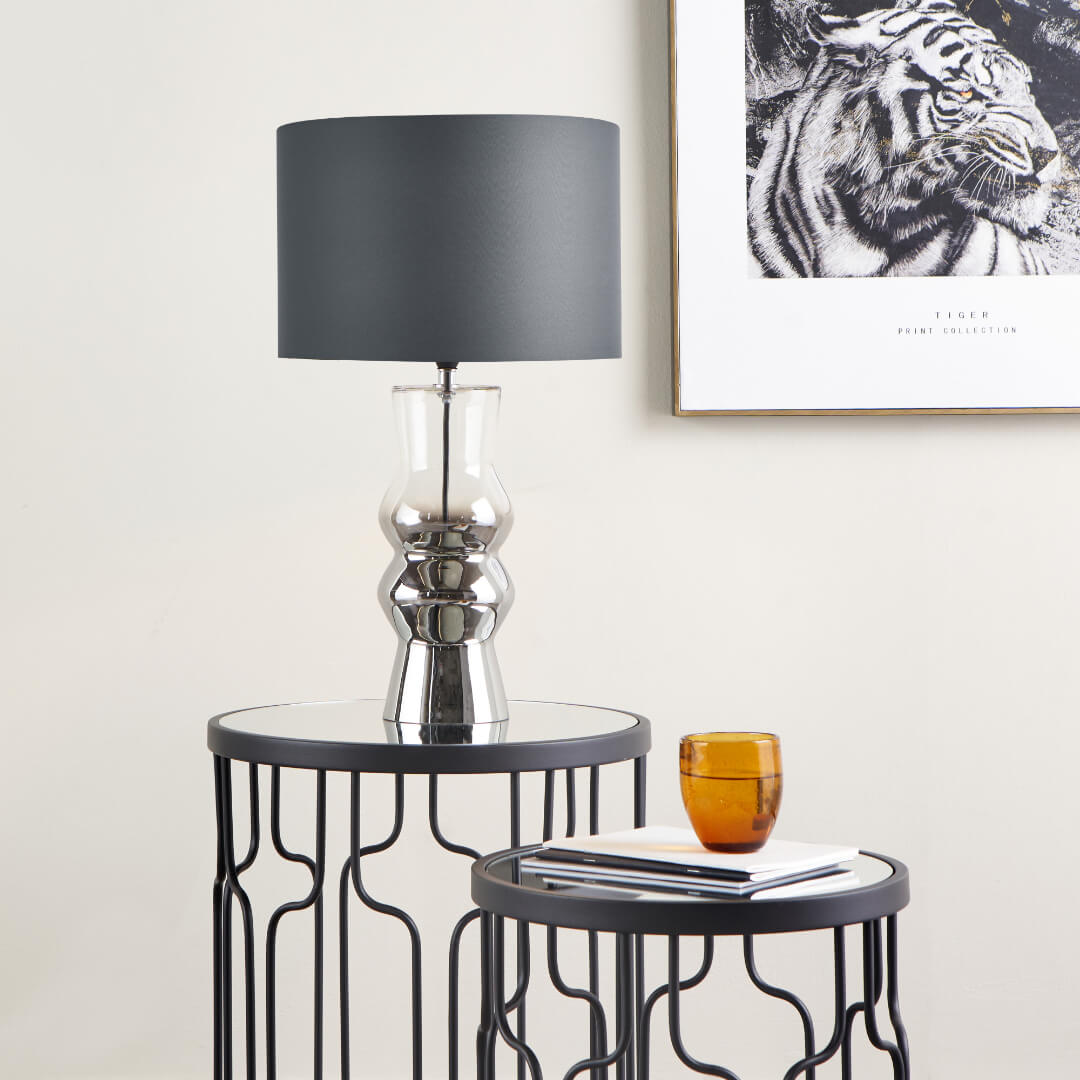 Pagazzi Zkylar Zaynab Silver Glass Table Lamp