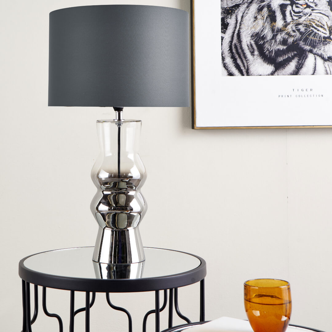 Pagazzi Zkylar Zaynab Silver Glass Table Lamp