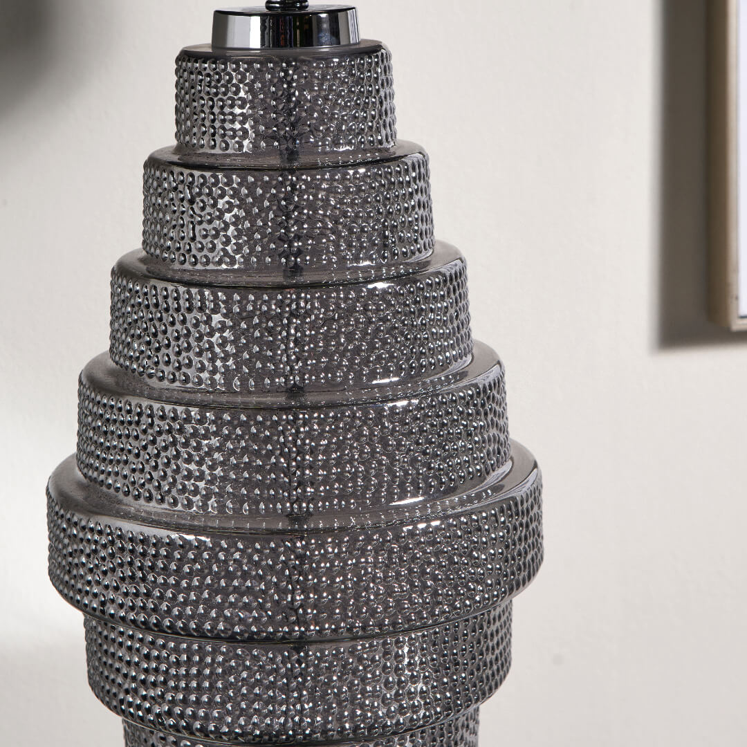 Pagazzi Saskia Black & Silver Glass Table Lamp