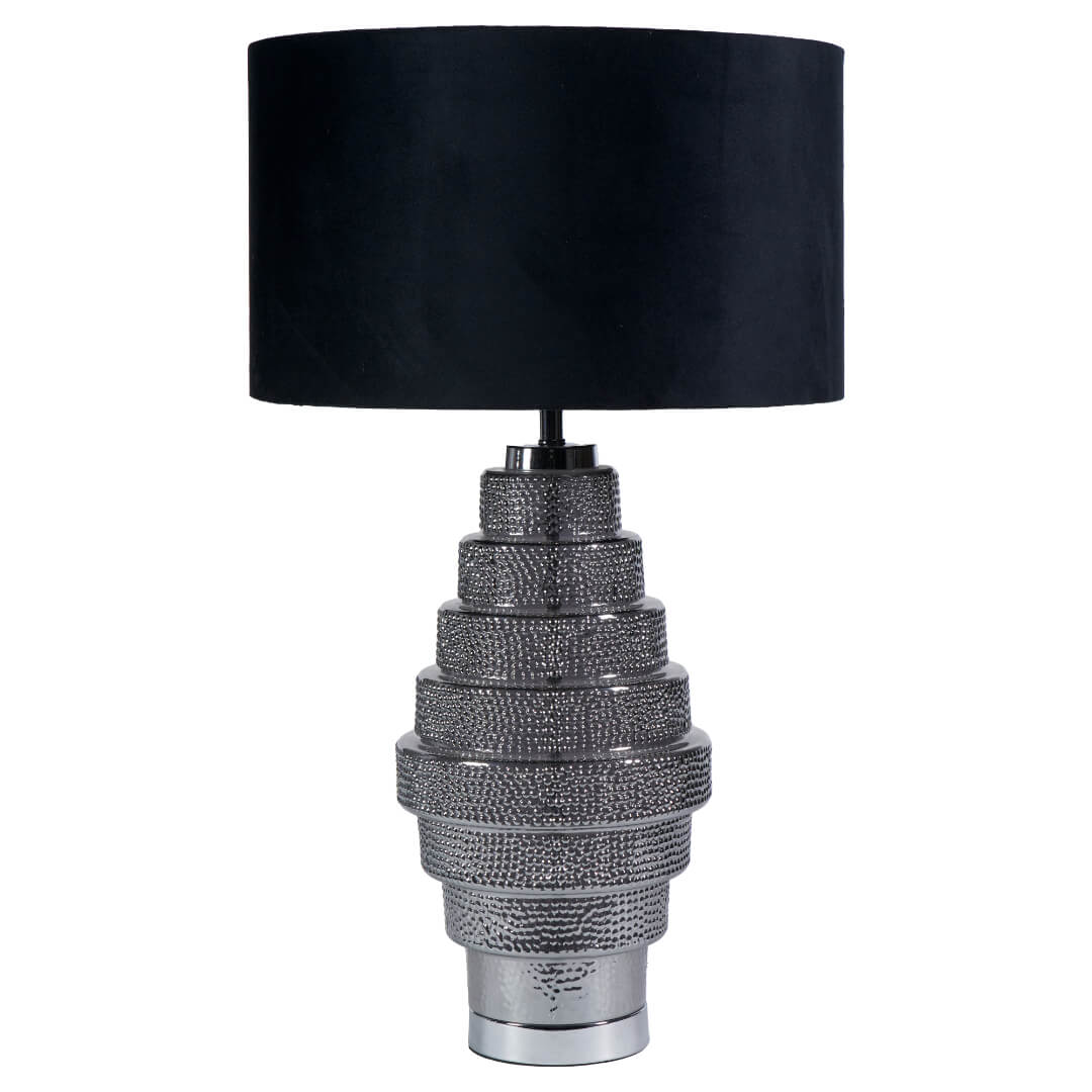 Pagazzi Saskia Black & Silver Glass Table Lamp